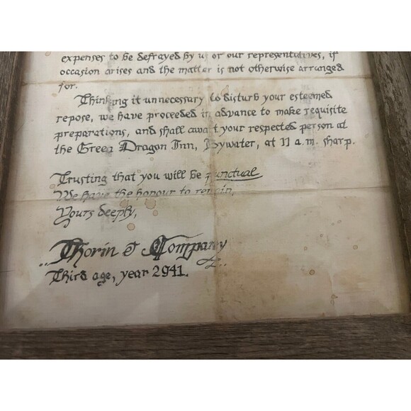 The Hobbit Thorins Invitation Hand Made Framed Picture Bilbo Thorin And Company - Picture 2 of 9